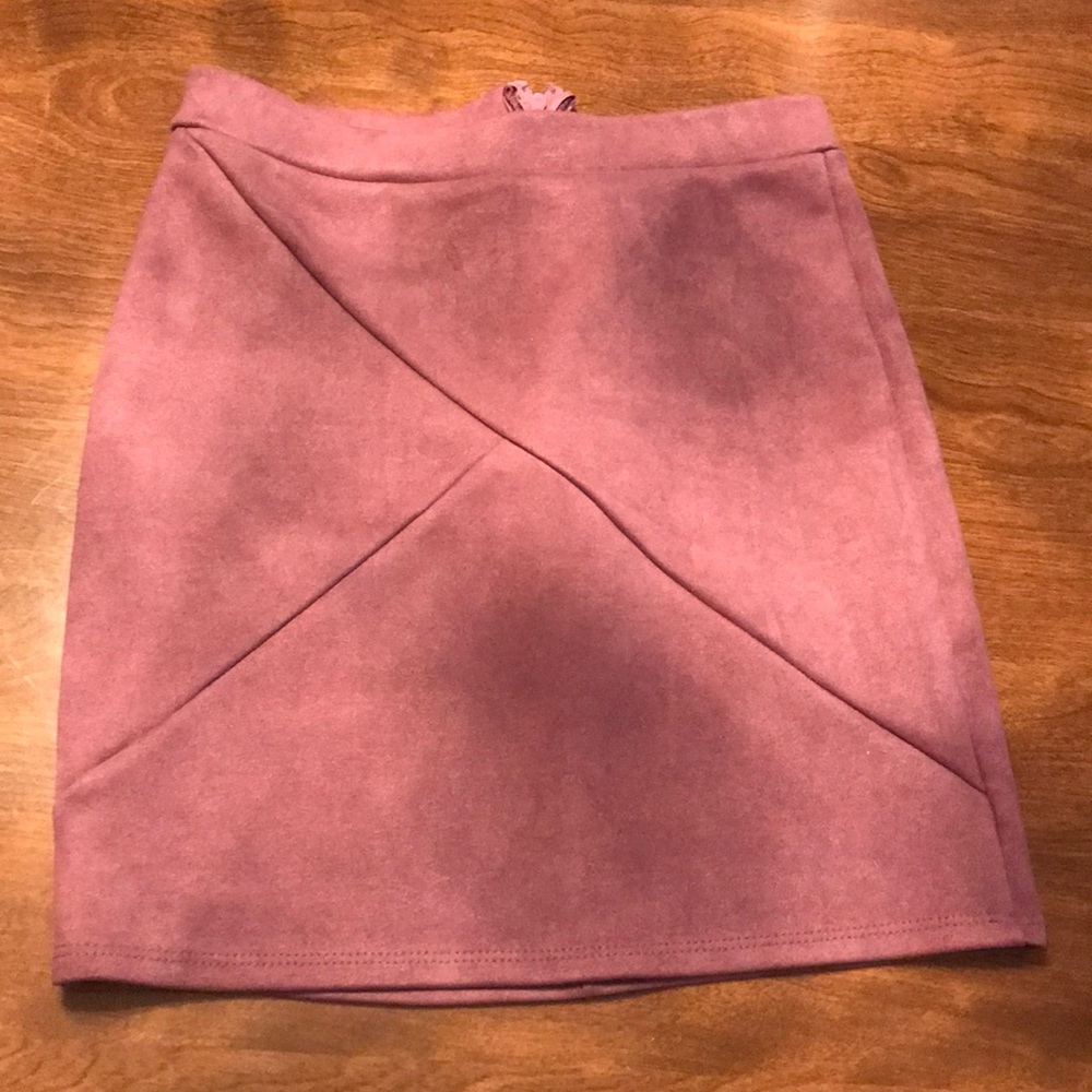 Purple suede skirt